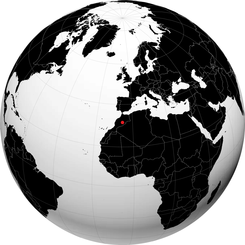 Tinghir sur le globe
