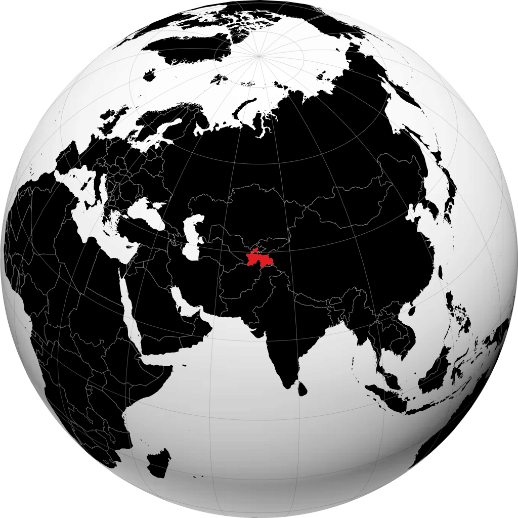Tadjikistan sur le globe