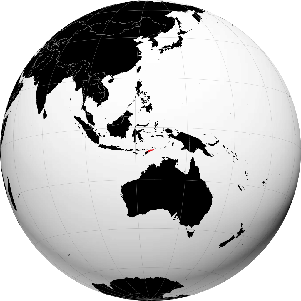 Timor oriental sur le globe