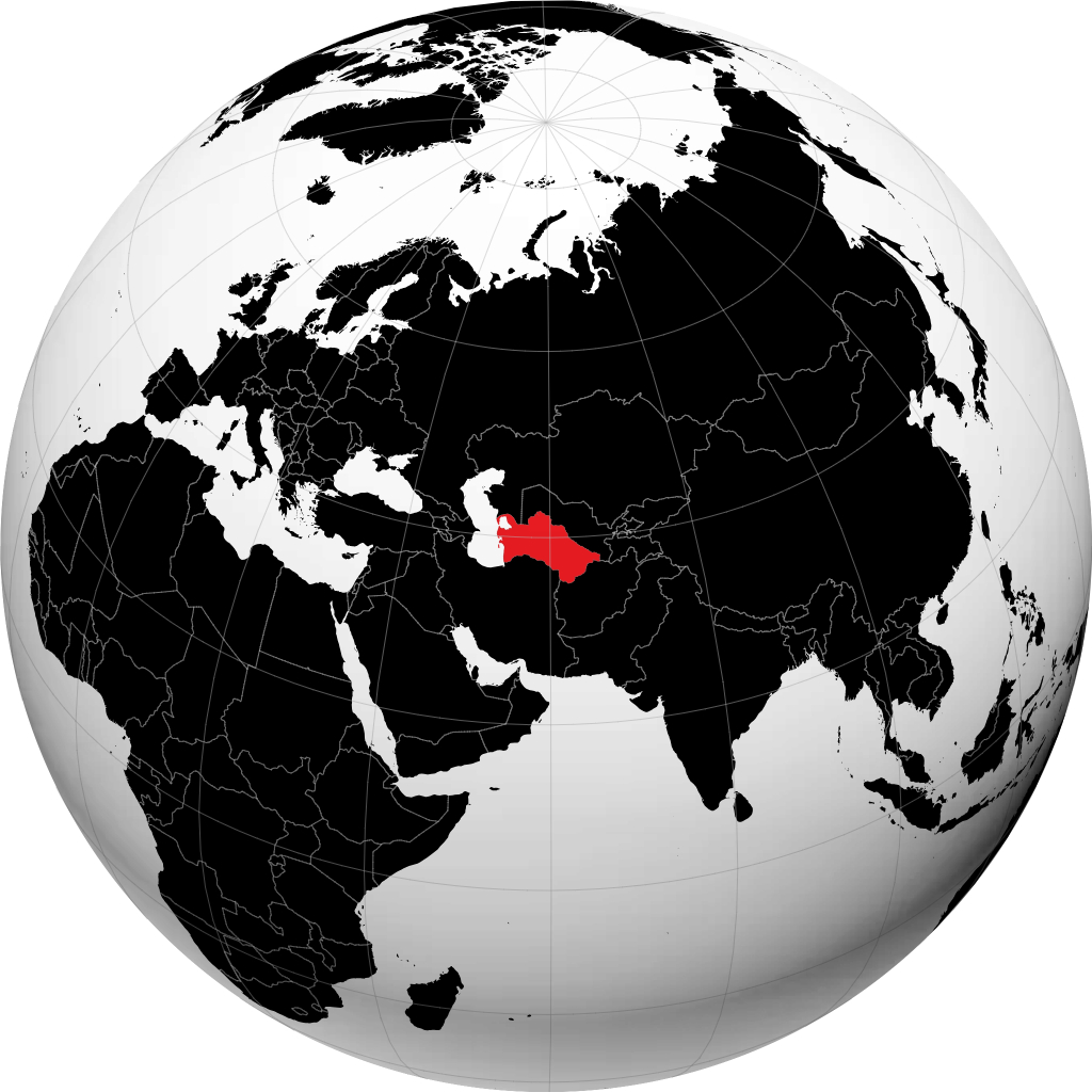 Turkménistan sur le globe