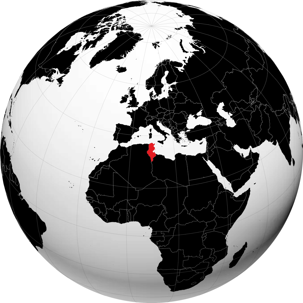 Tunisie sur le globe