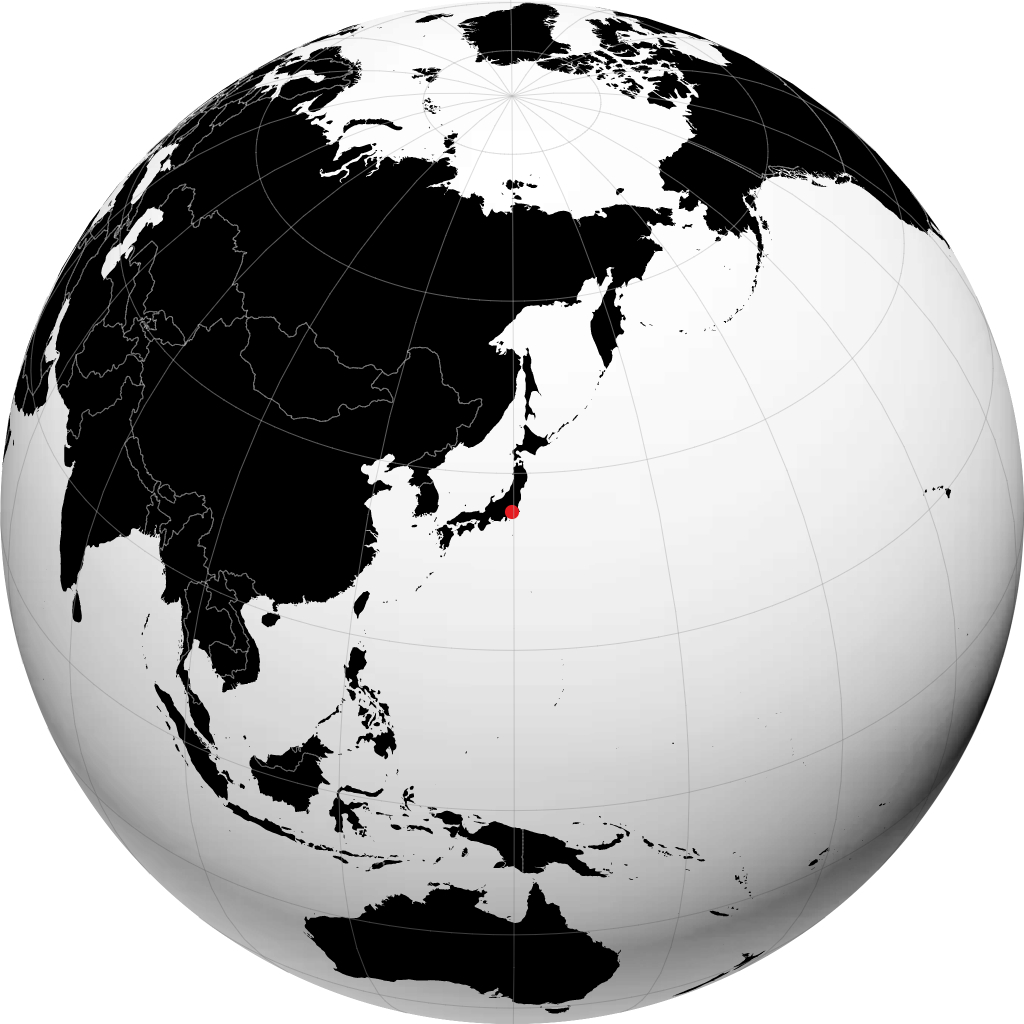 Tokyo sur le globe