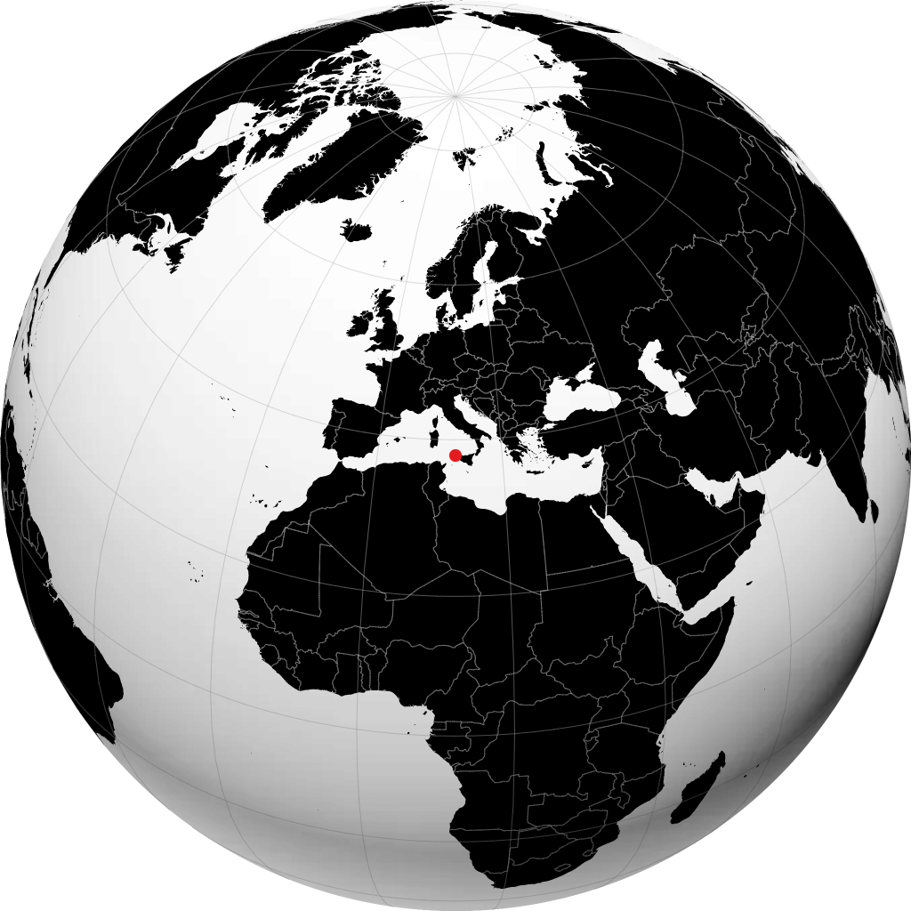 Trapani sur le globe