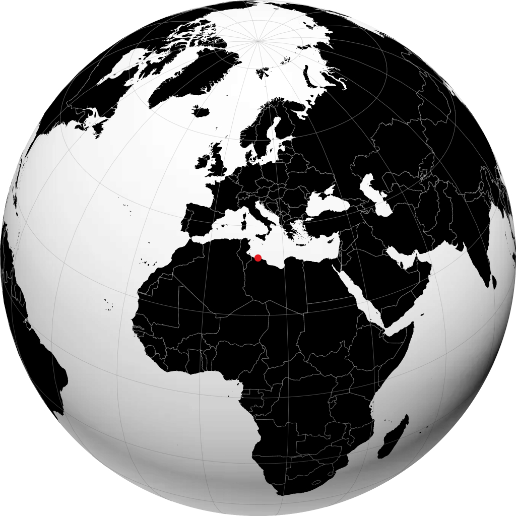 Tripoli sur le globe