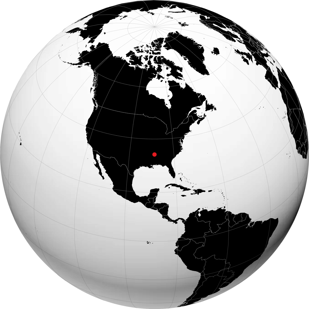 Tupelo sur le globe
