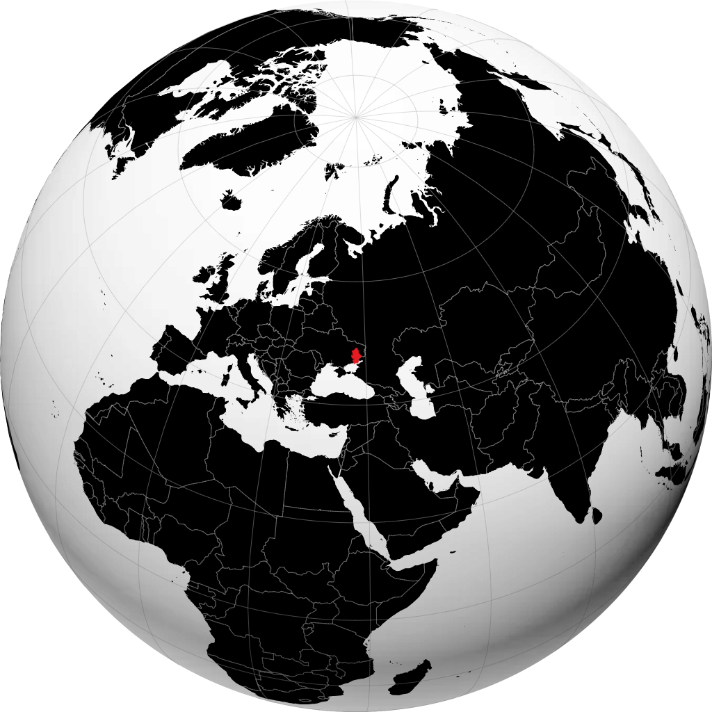 Oblast de Donetsk sur le globe