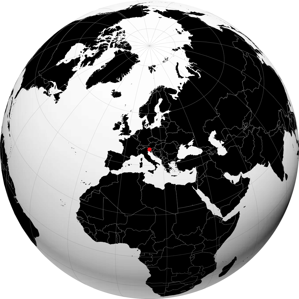 Udine sur le globe