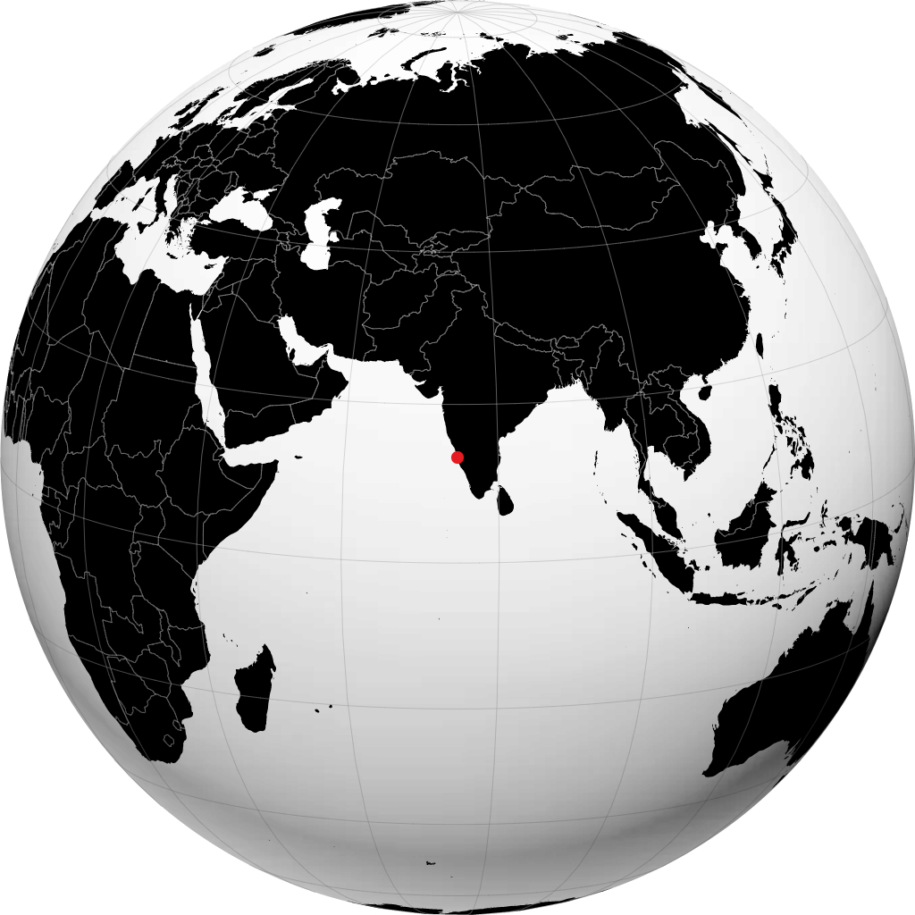 Udupi sur le globe