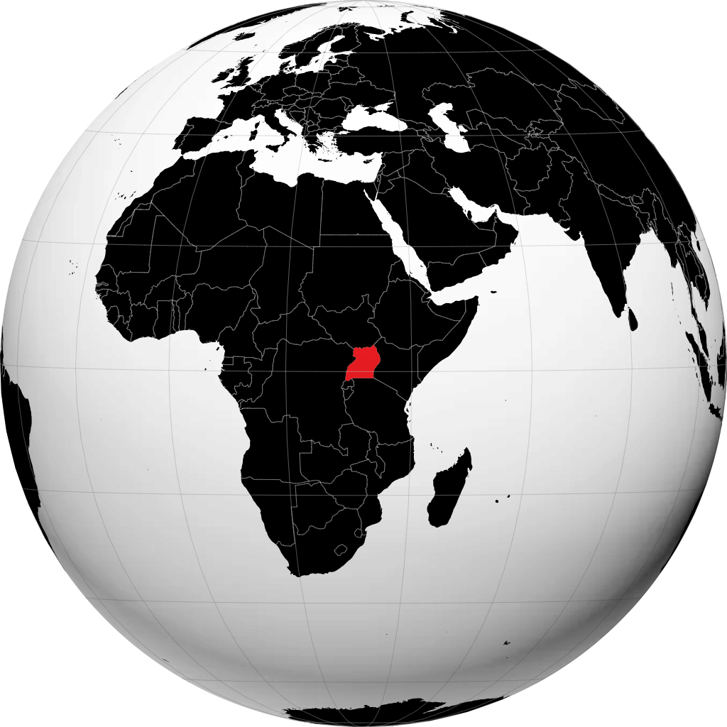 Ouganda sur le globe