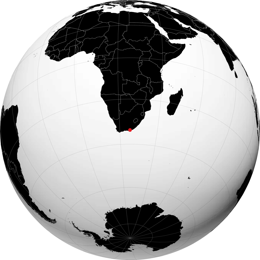 Uitenhage sur le globe
