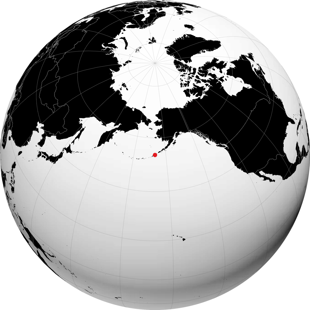 Unalaska sur le globe