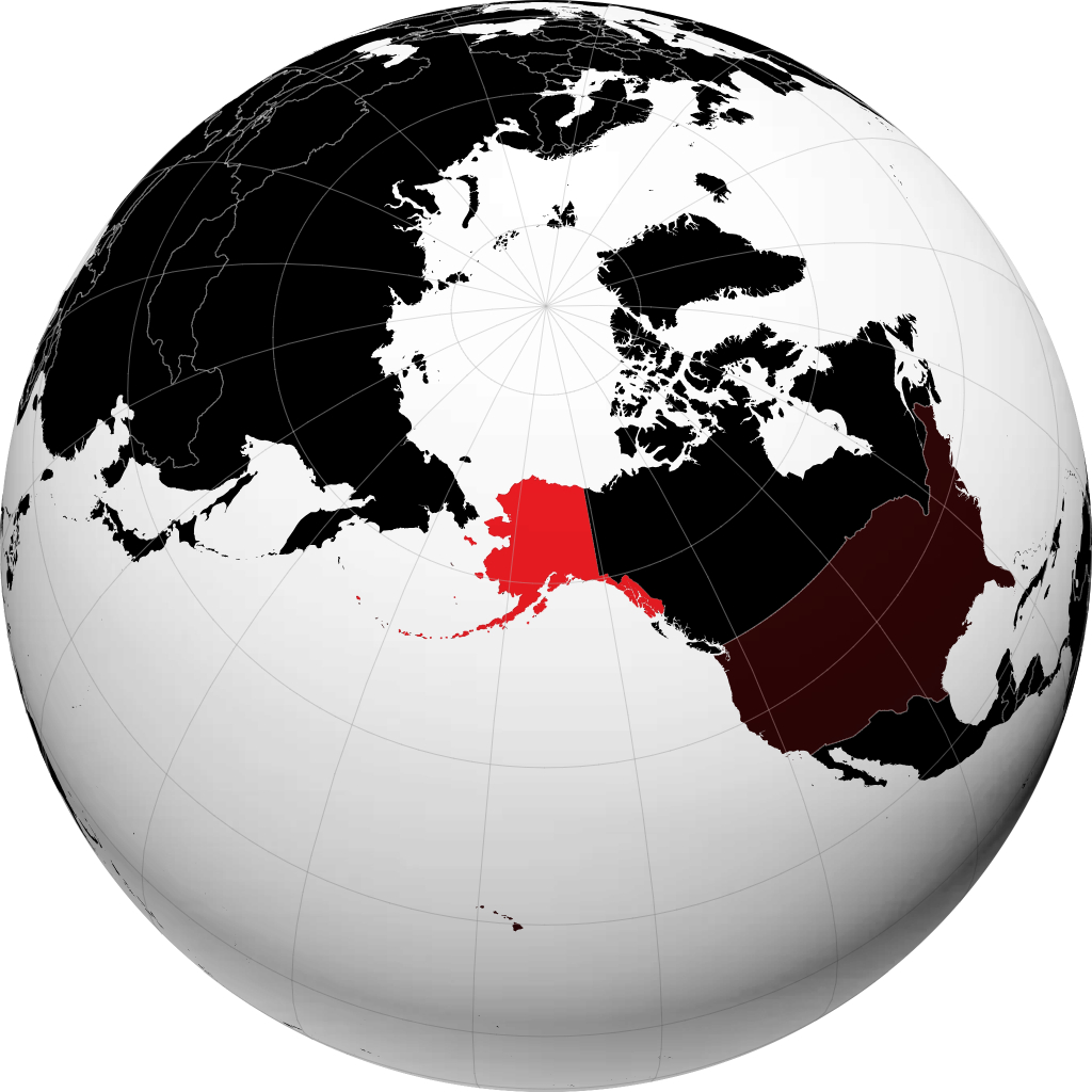 Alaska sur le globe