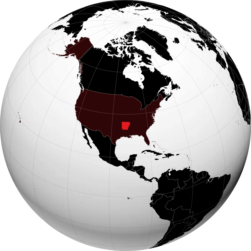 Arkansas sur le globe