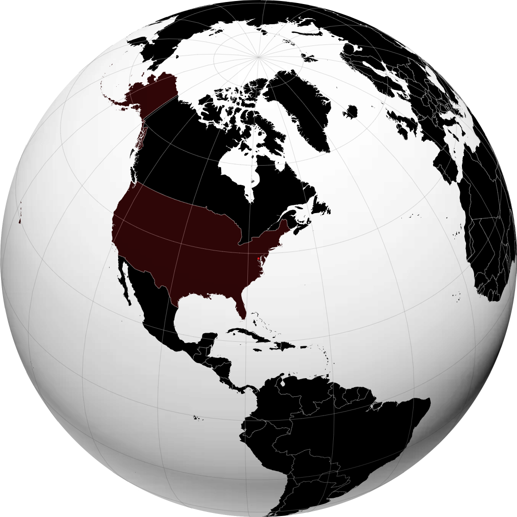 District de Columbia sur le globe