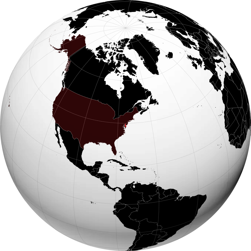 Delaware sur le globe