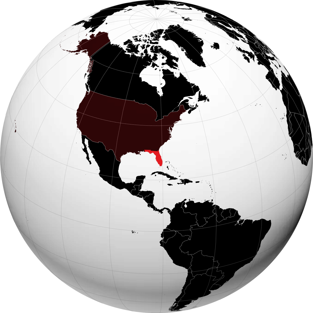 Floride sur le globe