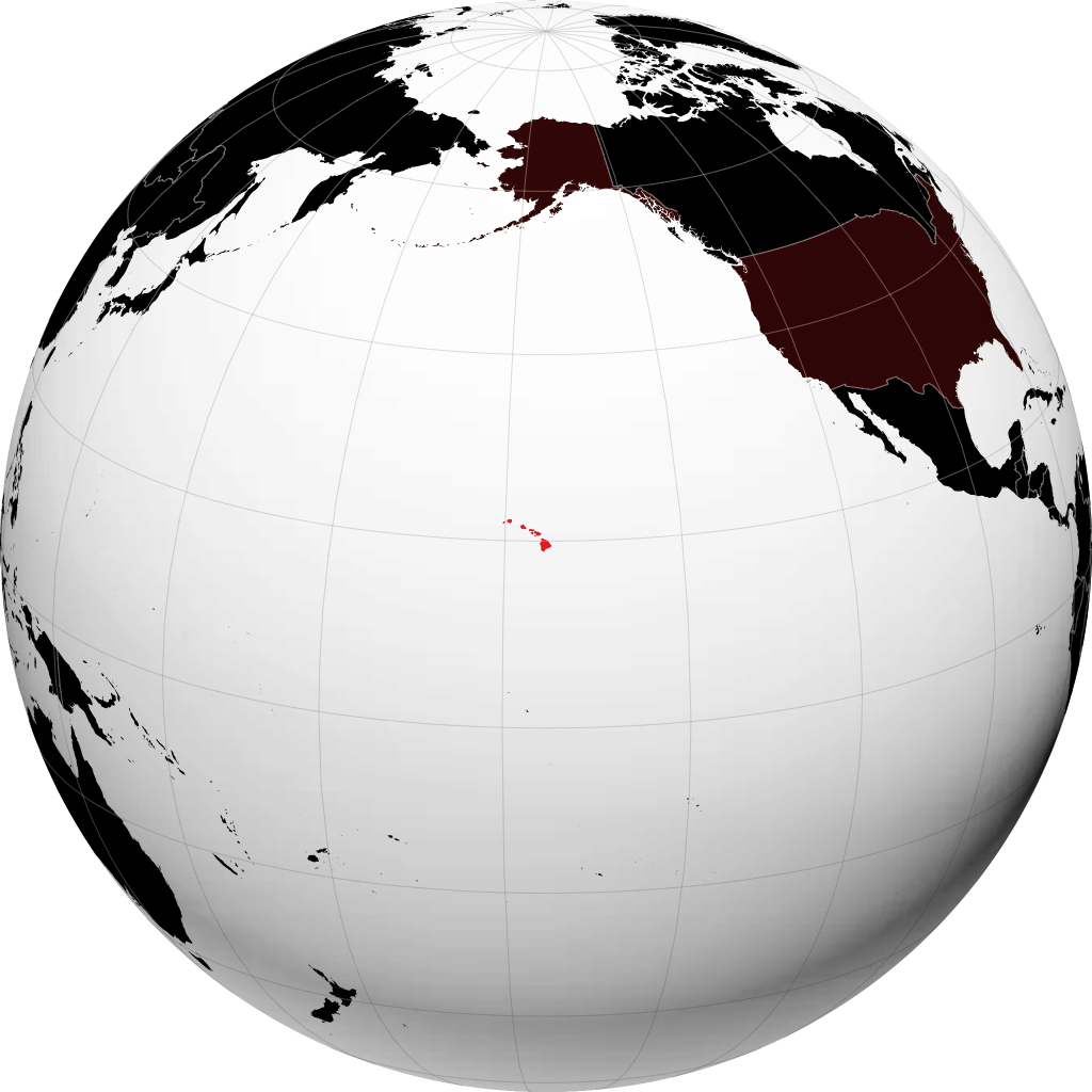 Hawaï sur le globe