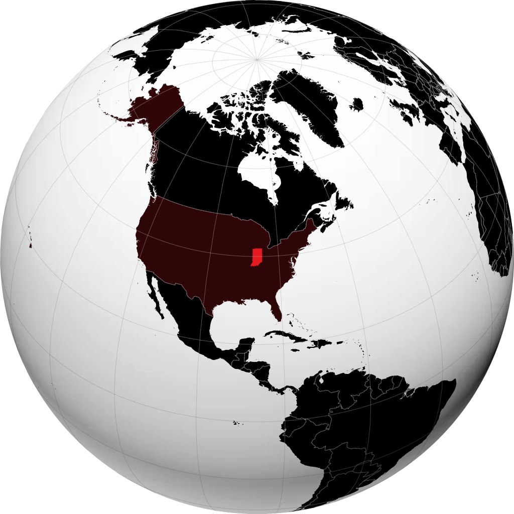 Indiana sur le globe
