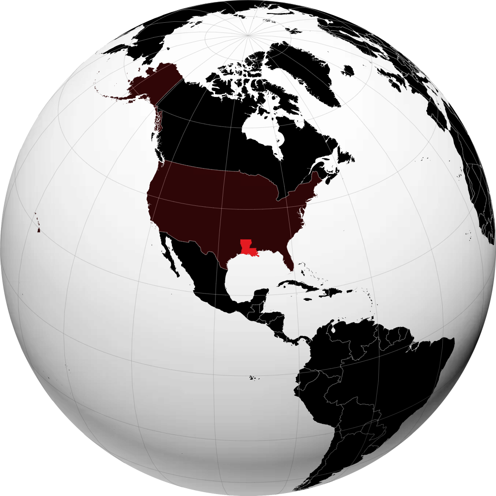 Louisiane sur le globe