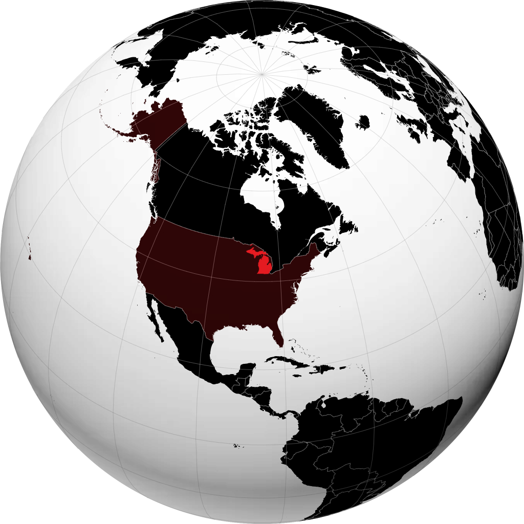 Michigan sur le globe