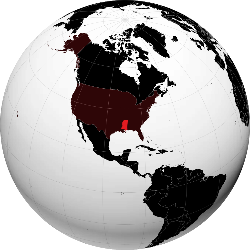Mississippi sur le globe