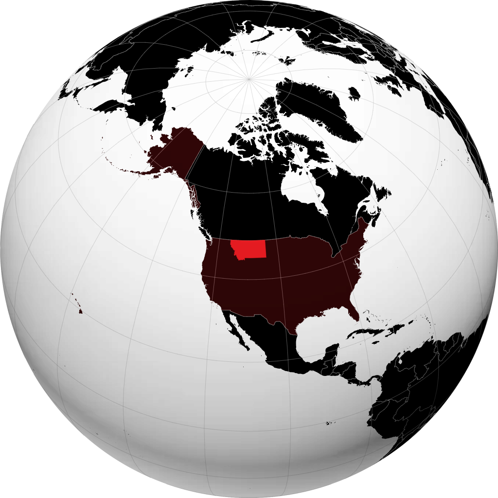 Montana sur le globe