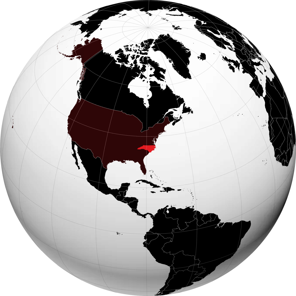 Caroline du Nord sur le globe