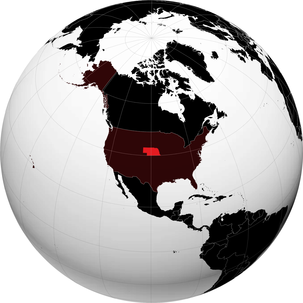 Nebraska sur le globe