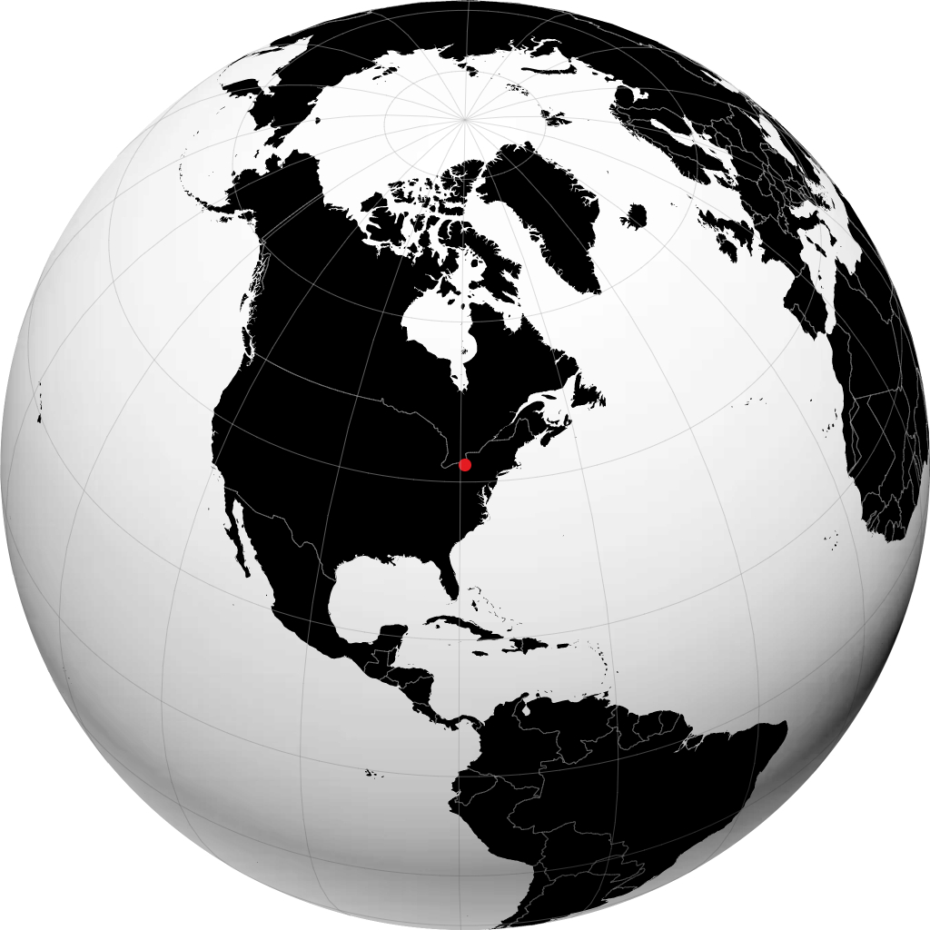 Jamestown sur le globe