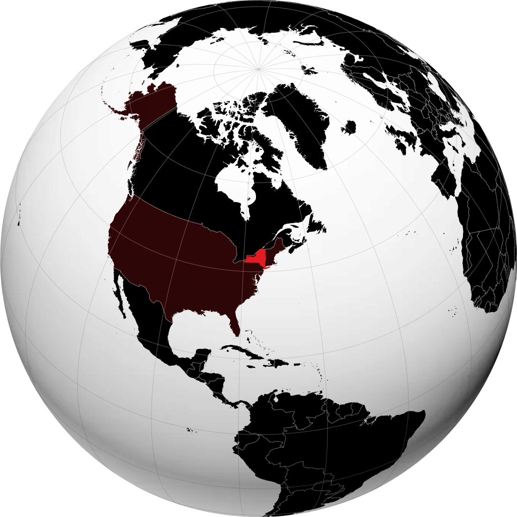 New York sur le globe