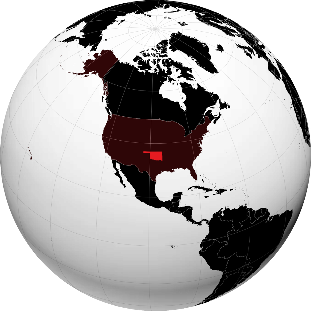 Oklahoma sur le globe
