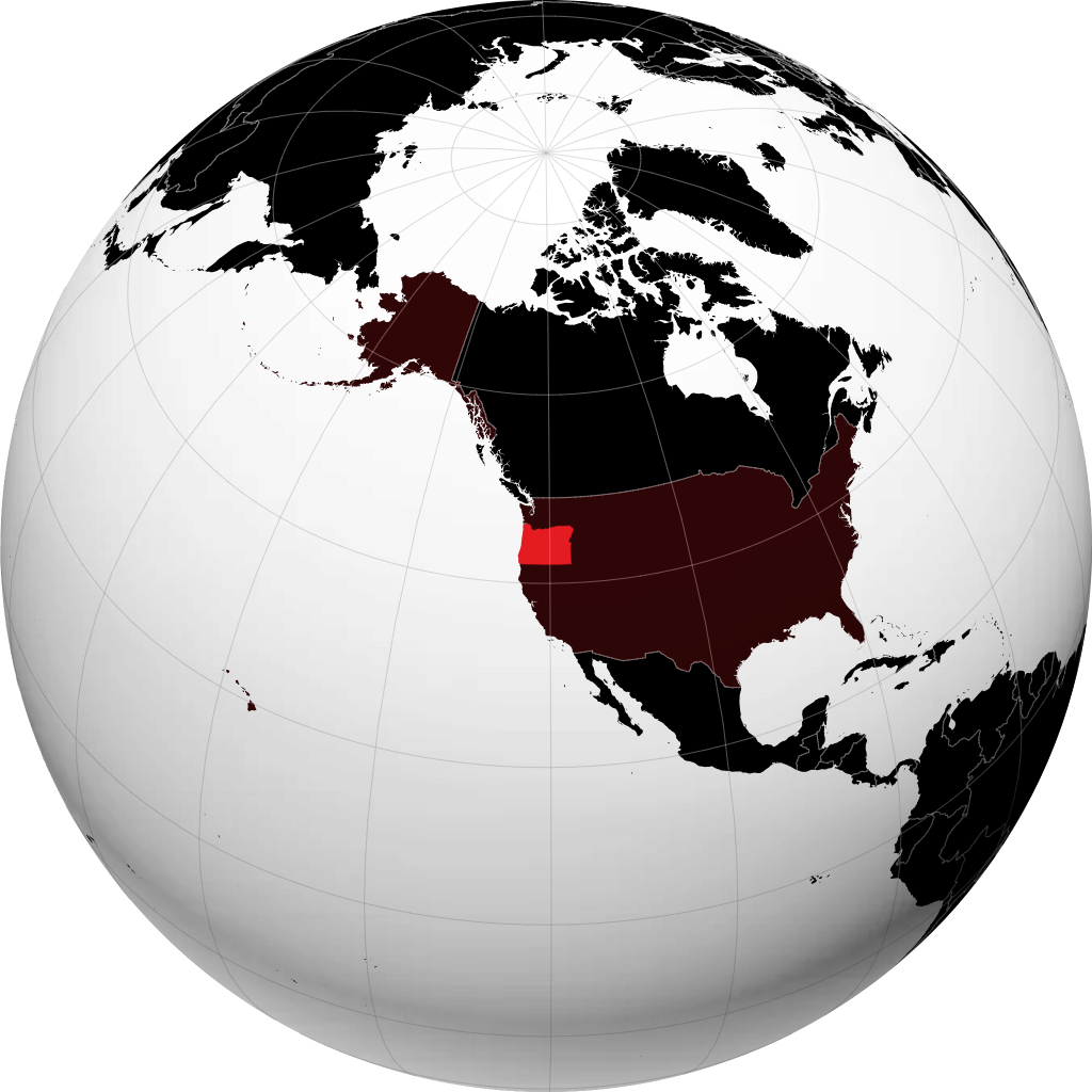 Oregon sur le globe