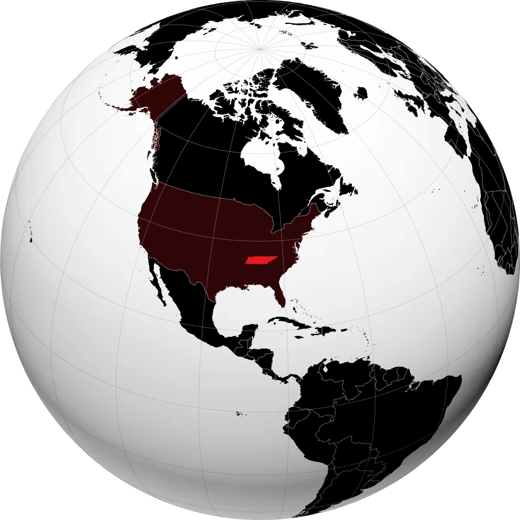 Tennessee sur le globe