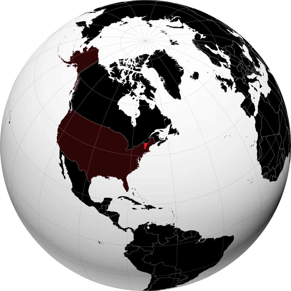 Vermont sur le globe