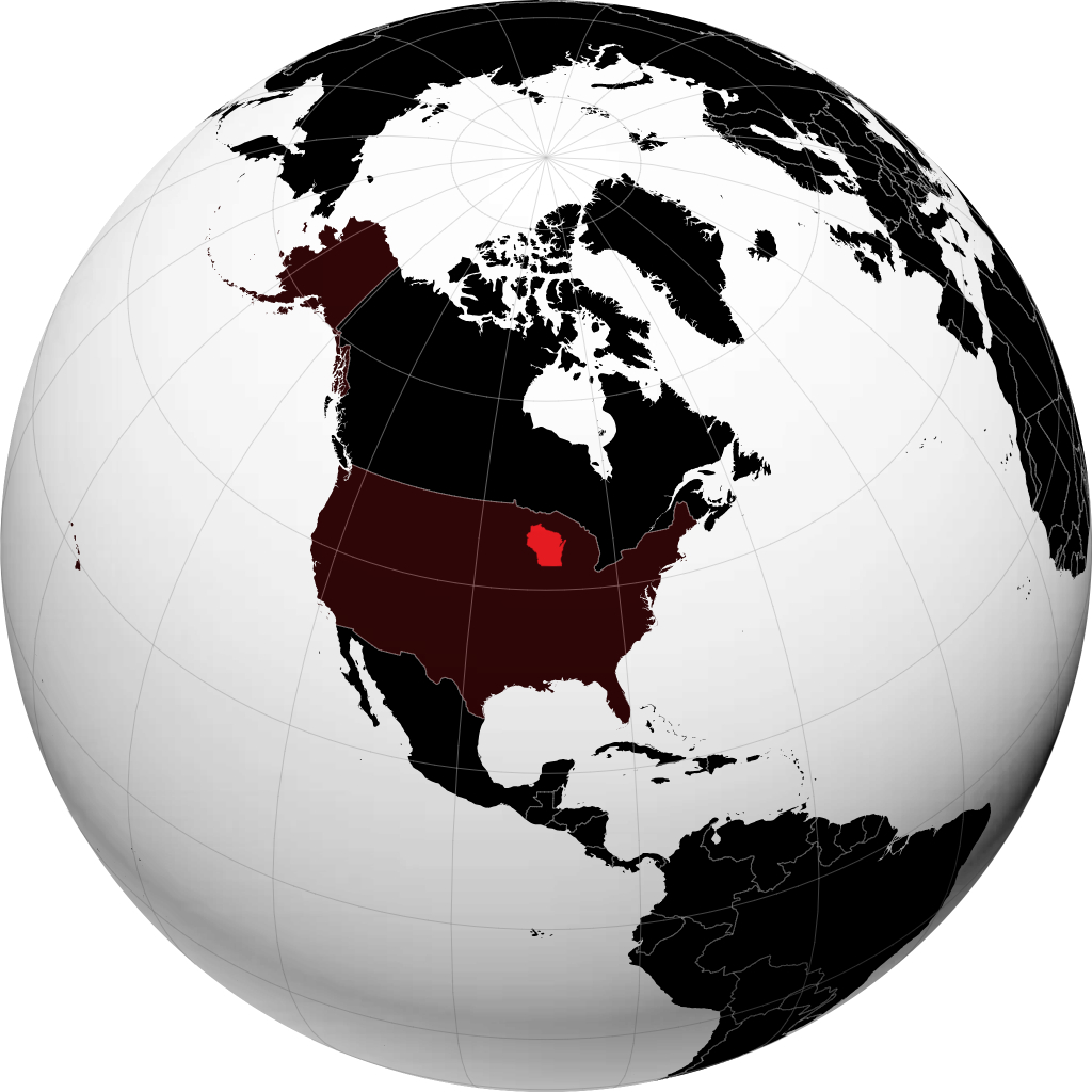 Wisconsin sur le globe