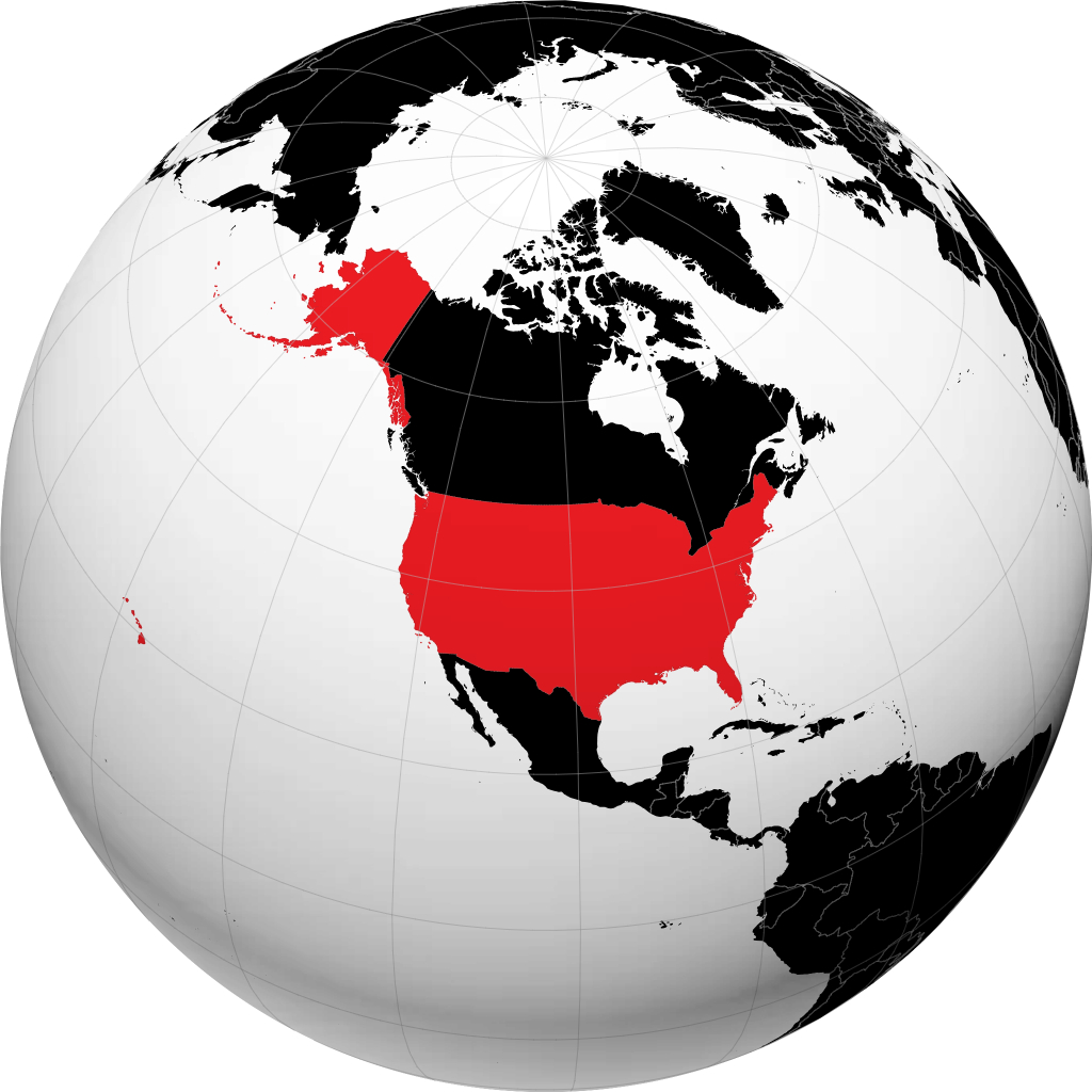 É.-U. sur le globe