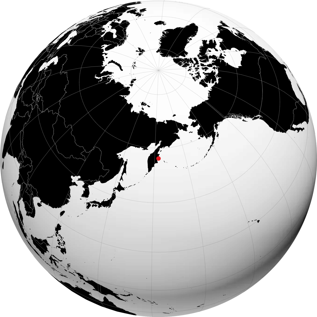 Ust-Kamchatsk sur le globe