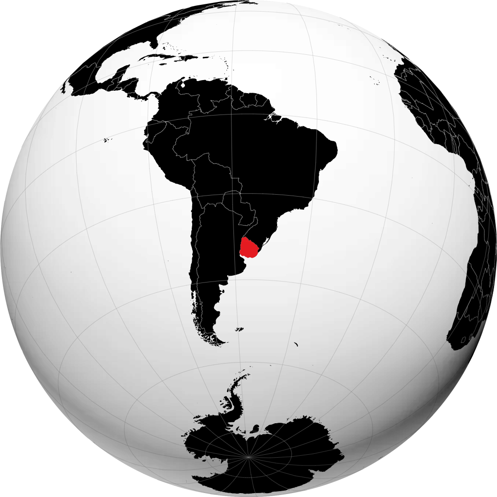 Uruguay sur le globe