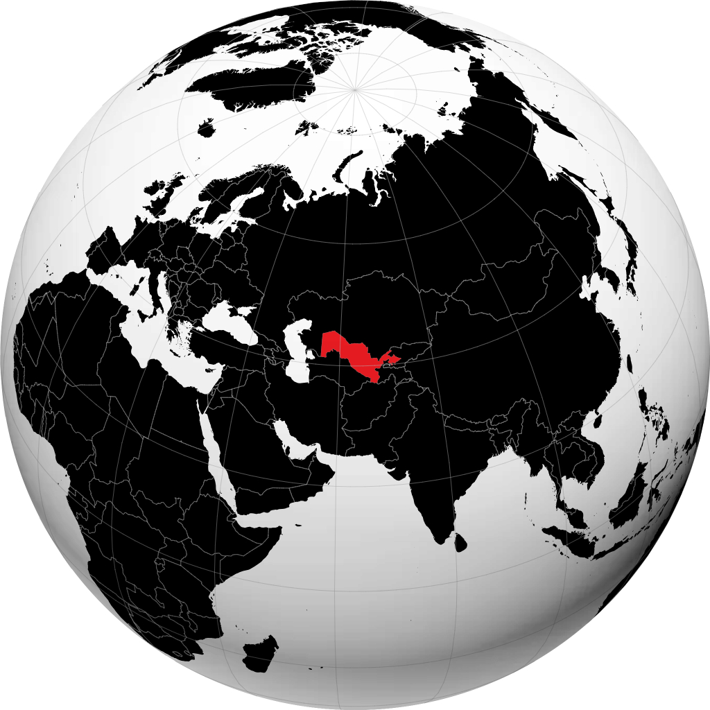 Ouzbékistan sur le globe