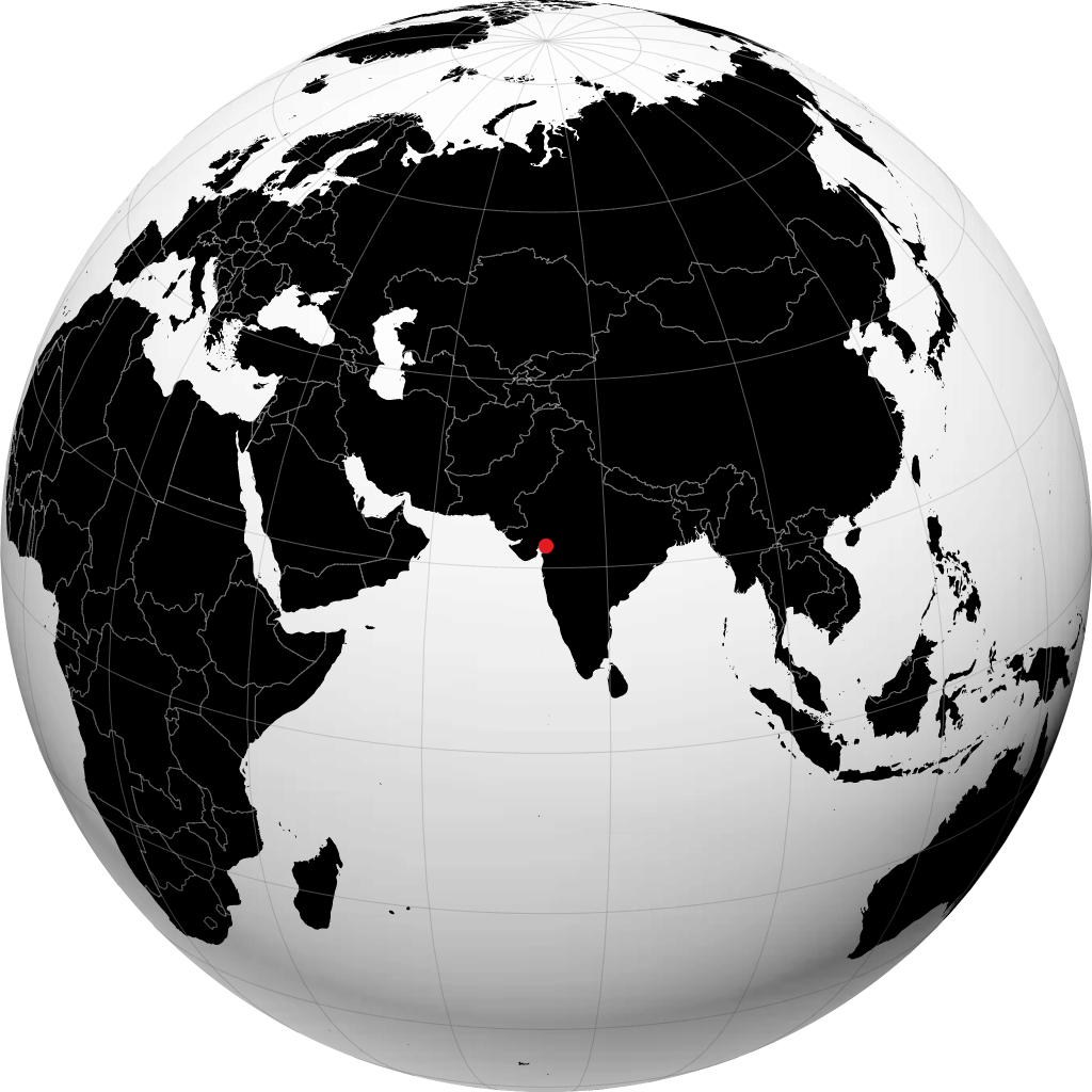 Vadodara sur le globe