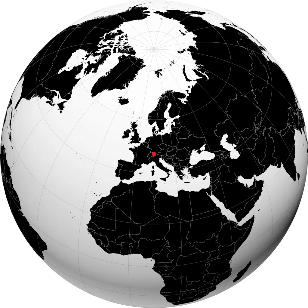 Vaduz sur le globe