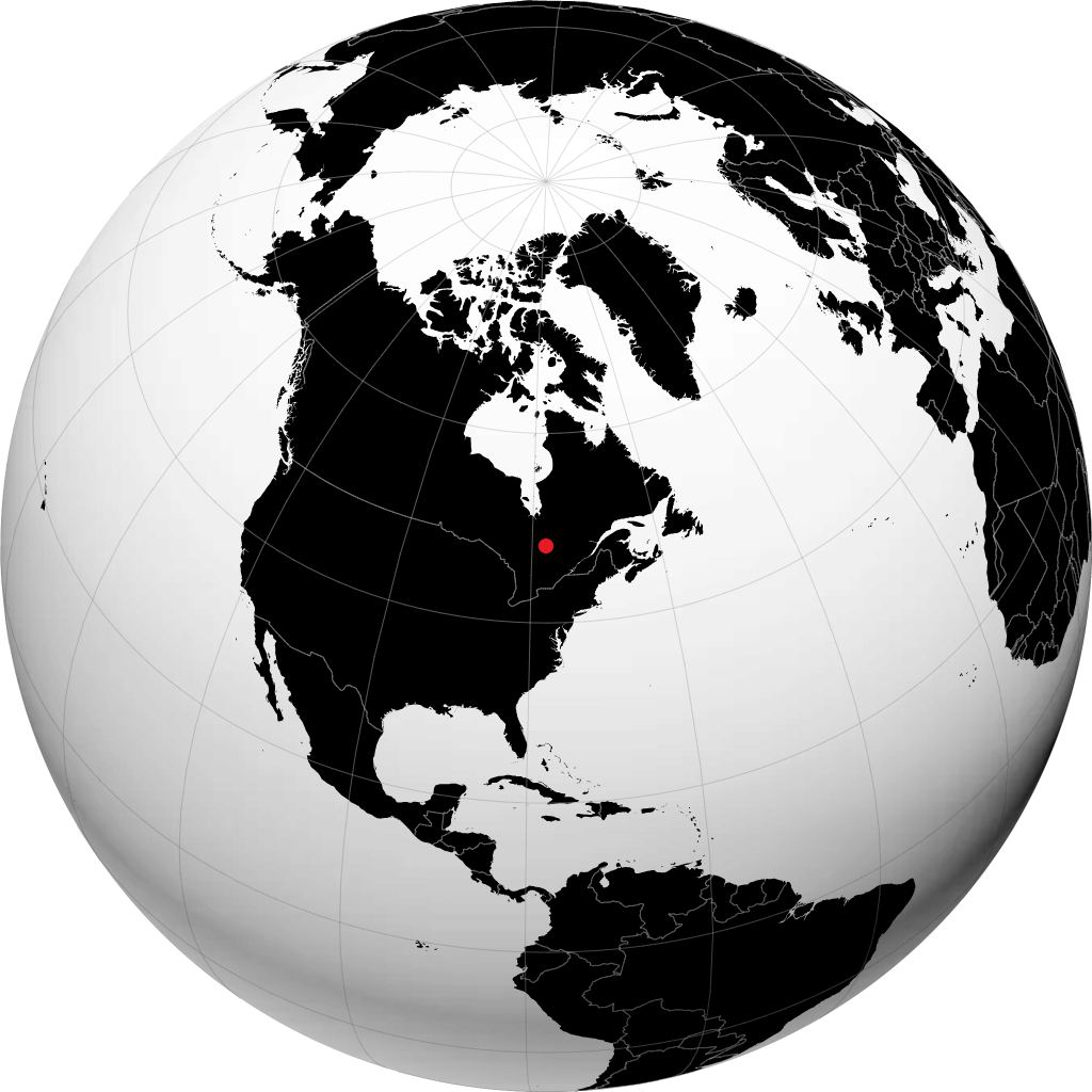 Val-d'Or sur le globe