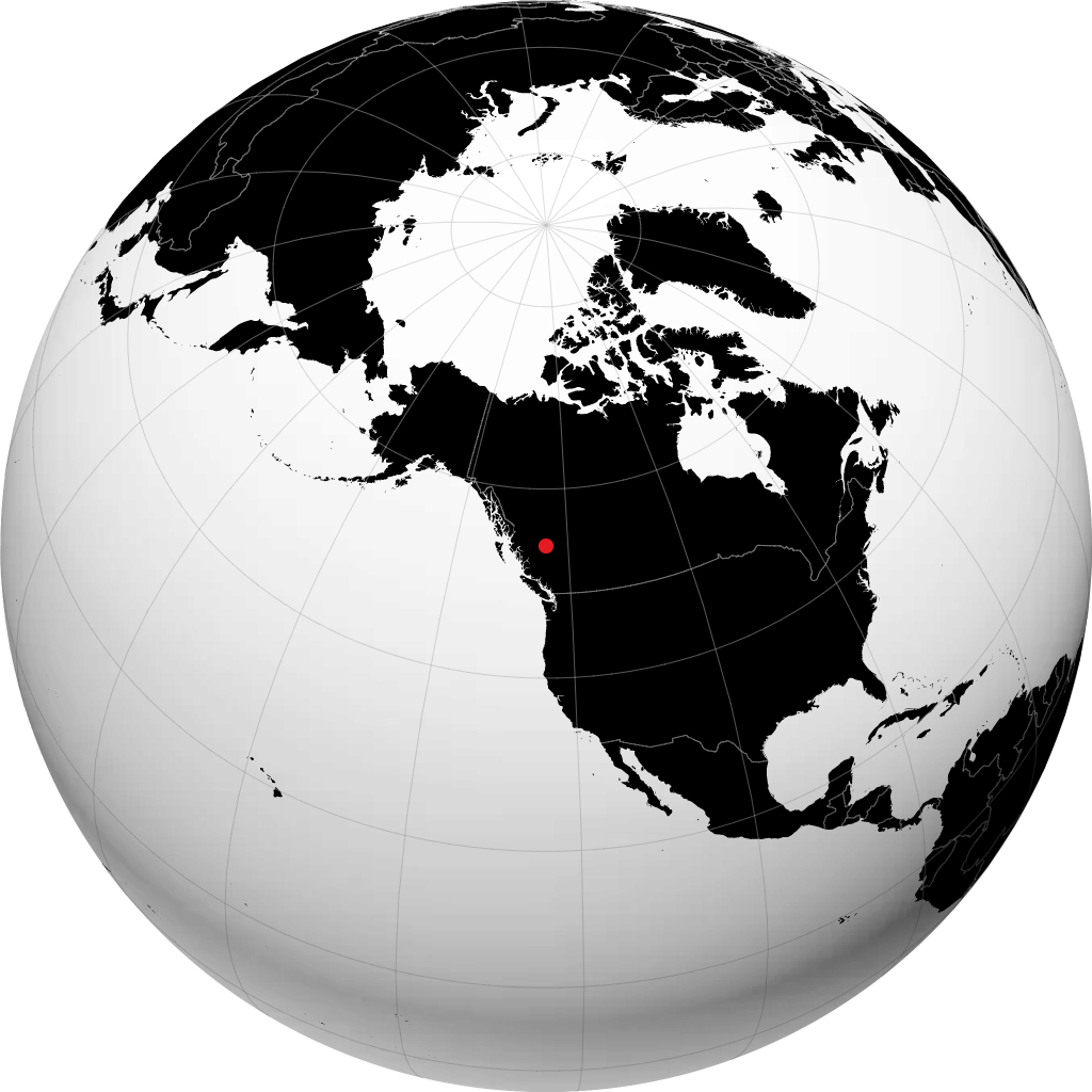 Vanderhoof sur le globe