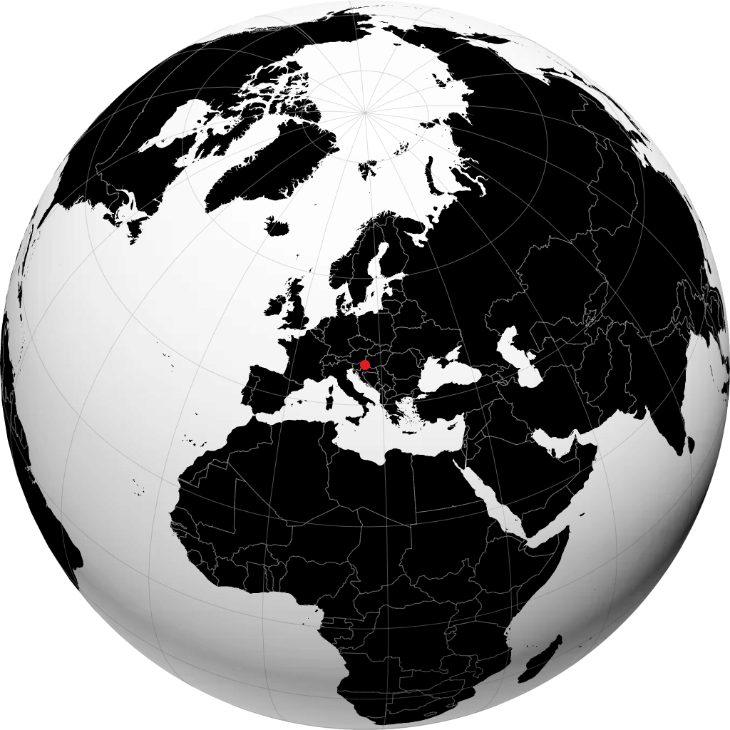 Varaždin sur le globe