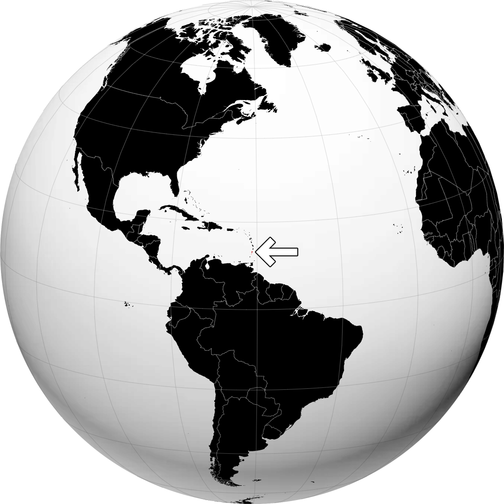 Saint-Vincent-et-les-Grenadines sur le globe