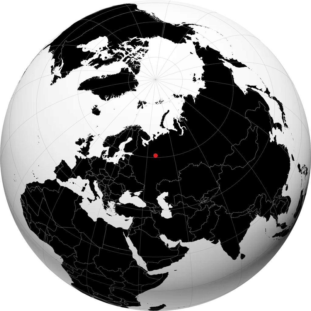Velikiy Ustyug sur le globe