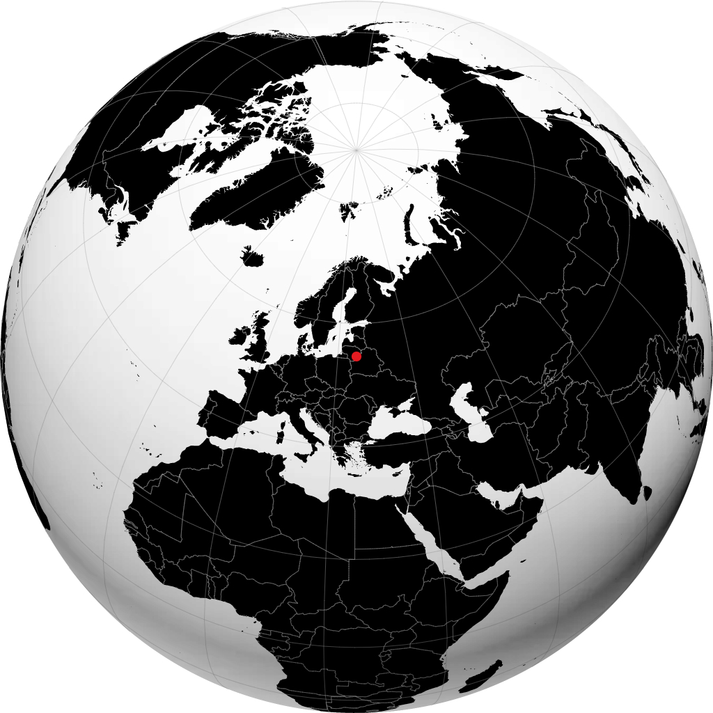 Vilnius sur le globe
