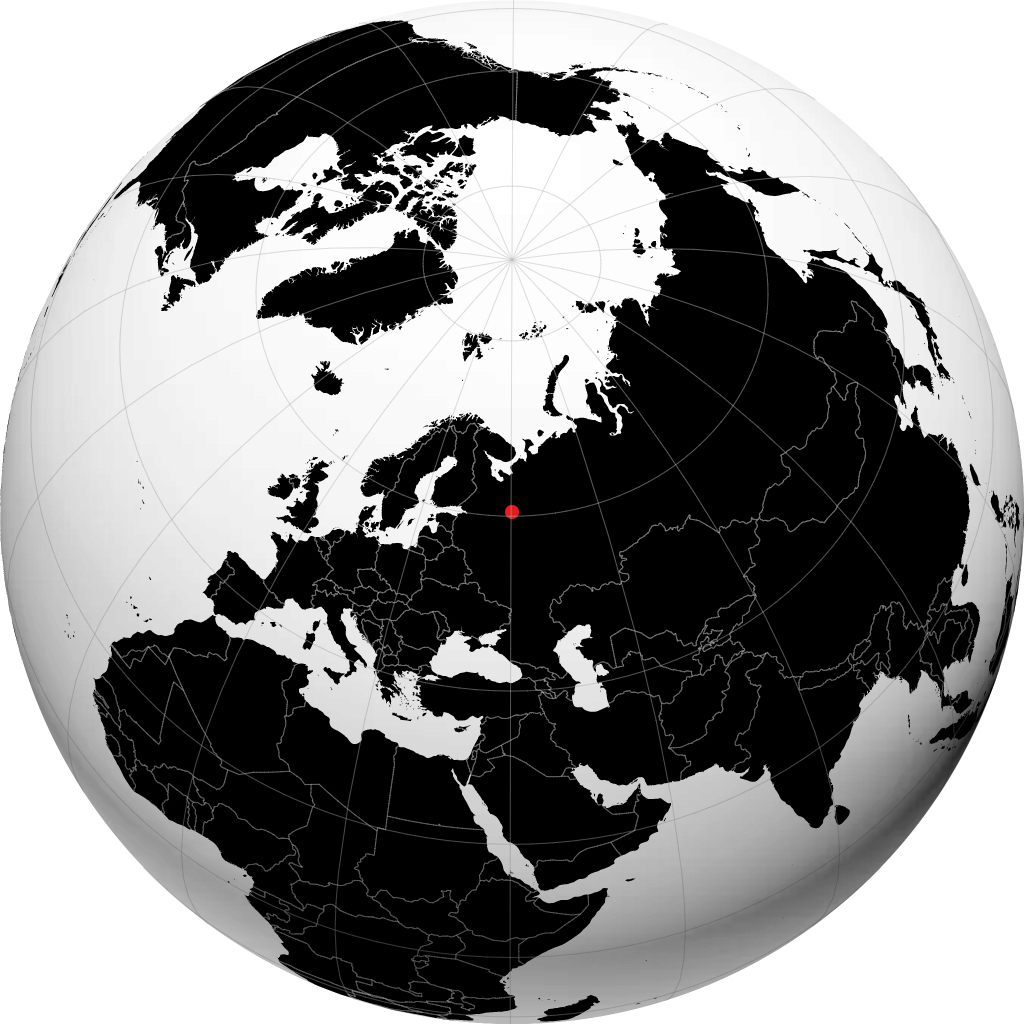 Vozhega sur le globe