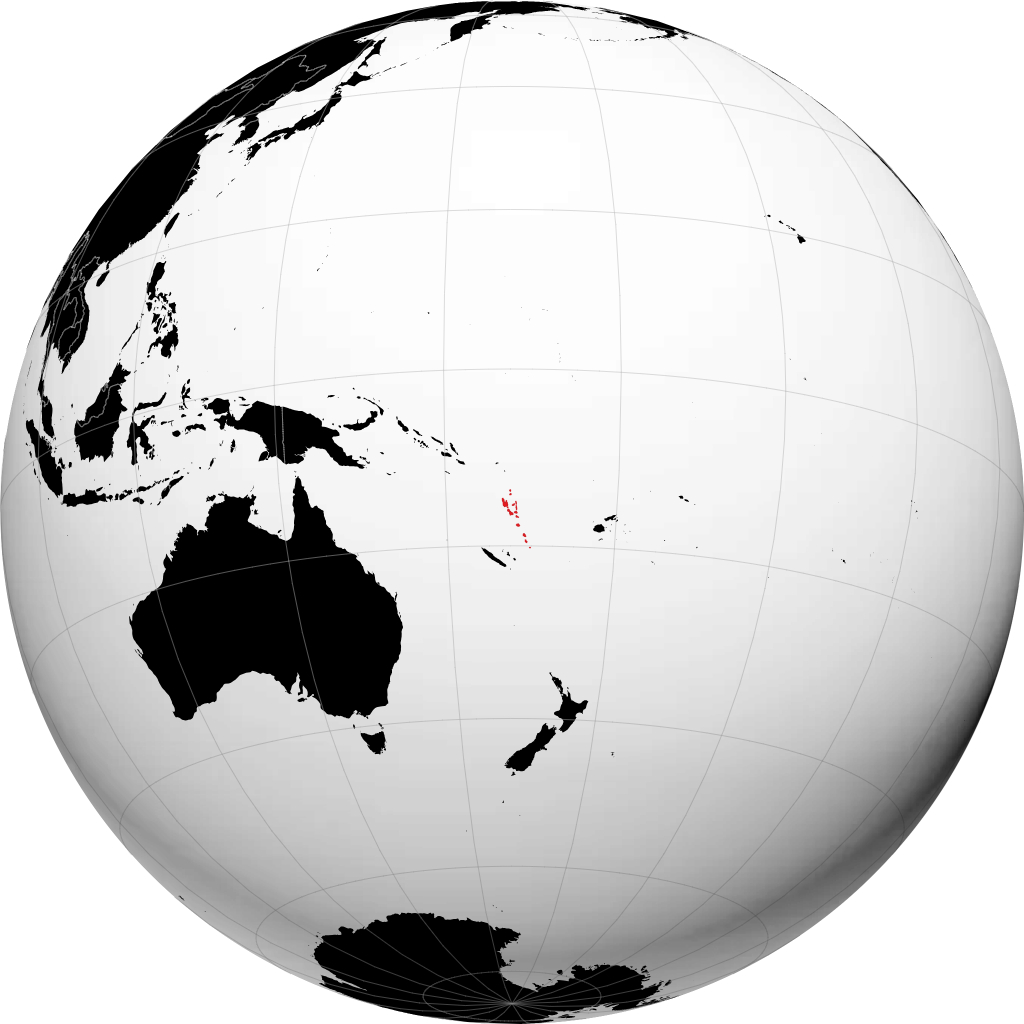 Vanuatu sur le globe