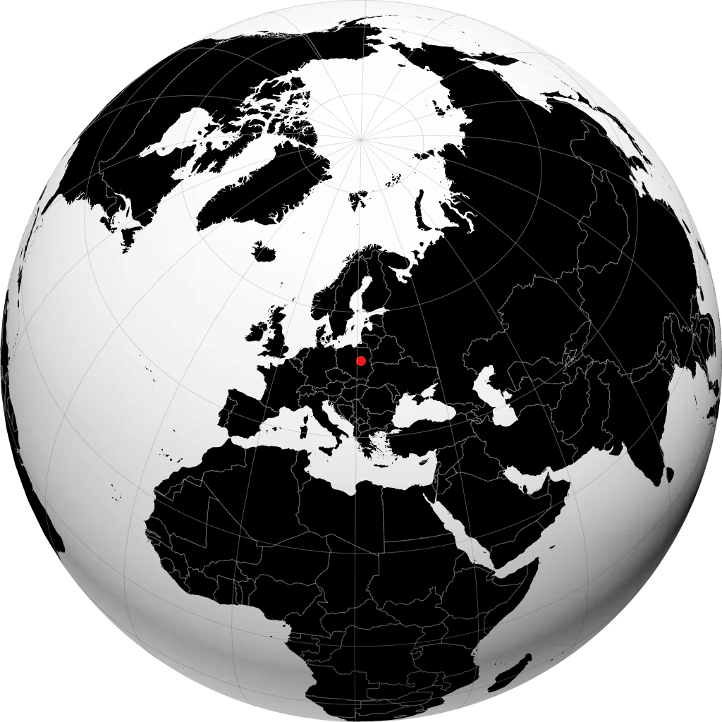 Varsovie sur le globe